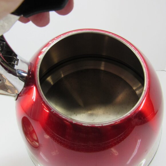 Master Class Premium Collection Red Stainless Steel 2.5Qt Whistling Tea Kettle - Picture 6 of 8